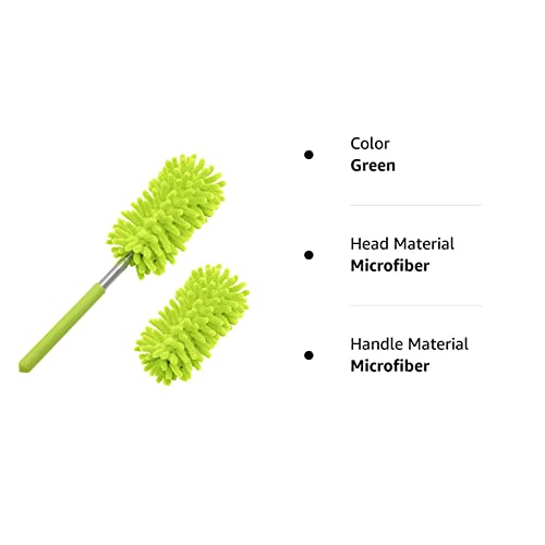 Microfiber Duster for Cleaning, Tukuos Hand Washable Dusters with 2pcs Replace Microfiber Head, Extendable Pole, Detachable Cleaning Brush Tool for Office, Car, Window, Furniture, Ceiling Fan - Image 2