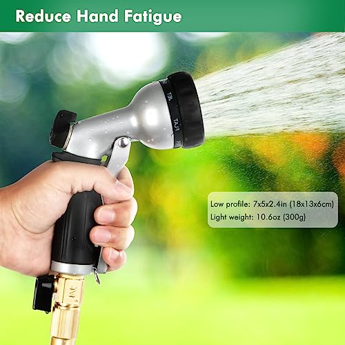 RESTMO Garden Hose Nozzle, Heavy Duty Metal Water Nozzle with 7 Adjustable Spray Patterns, High Pressure Hand Sprayer with Flow Control, for Watering Plants & Lawns, Washing Cars & Pets, Black - Image 3