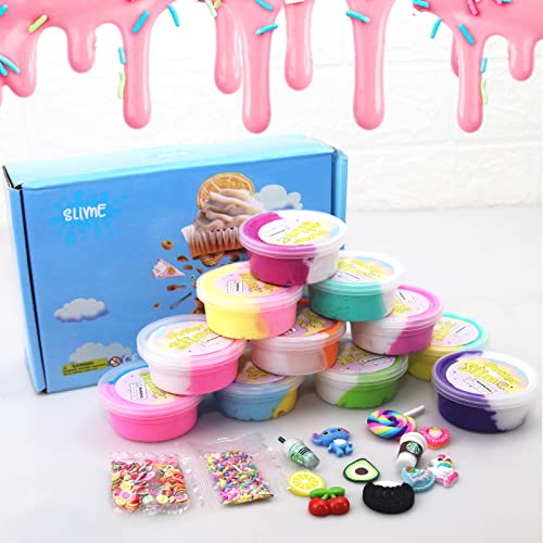 Butter Slime Kit Two-Toned 11 Packed Fidget Toy, Educational Slime Toys, Birthday Gifts Prize Party Favors for Girl Boys Kids 6 7 8 9 10 11 12 - Image 3
